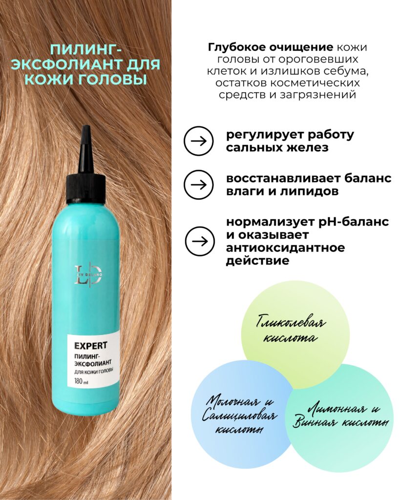 Пилинг-эксфолиант для кожи головы, 180 мл