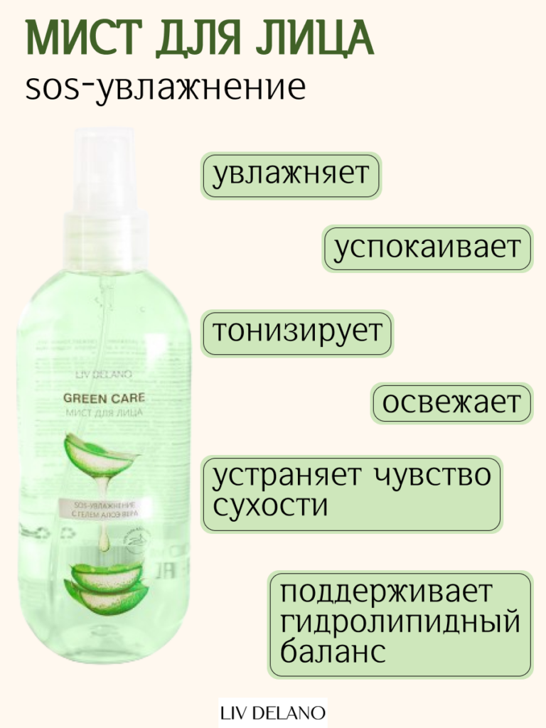 Мист для лица SOS-увлажнение с гелем Алоэ Вера 200мл